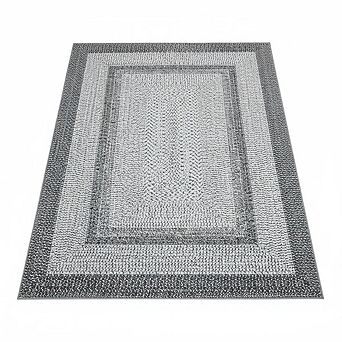 Machine Washable Area Rugs，Modern Braided Pattern Non Slip Non Shedding