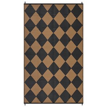 GlowSol Reversible Outdoor Rugs Modern Geometric Waterproof UV Resistant Plastic Straw Rug