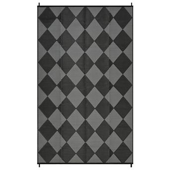 GlowSol Reversible Outdoor Rugs Modern Geometric Waterproof UV Resistant Plastic Straw Rug