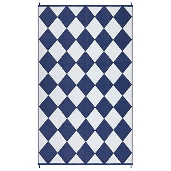 GlowSol Reversible Outdoor Rugs Modern Geometric Waterproof UV Resistant Plastic Straw Rug