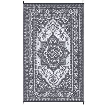 GlowSol Floral Medallion Outdoor Rugs Modern Reversible Waterproof Portable Rugs for Patio Picnic