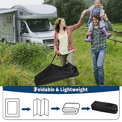 GlowSol Outdoor Rugs Geometric Bordered Reversible Waterproof UV Resistant Plastic Straw Rug