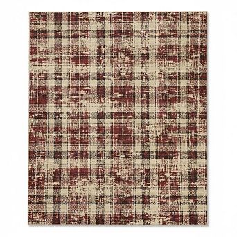 Washable Hallway Runner Rug，Modern Plaid，Non Slip，Soft Rugs