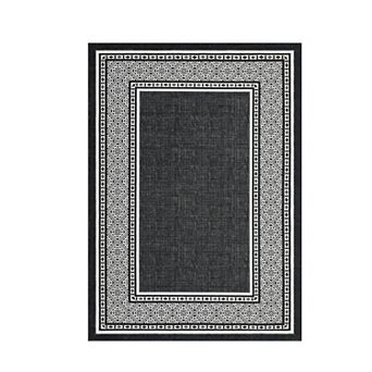 ANIXOL Modern Neutral Bordered Washable Area Rug