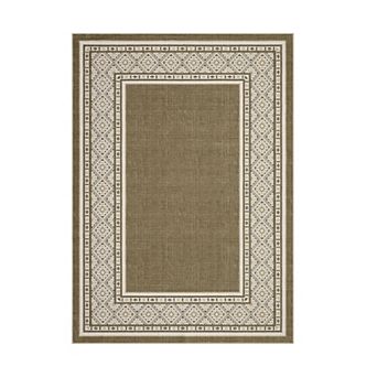 ANIXOL Modern Neutral Bordered Washable Area Rug