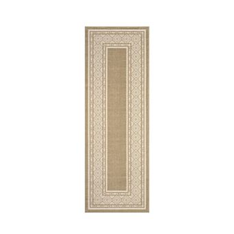 ANIXOL Modern Neutral Bordered Washable Area Rug