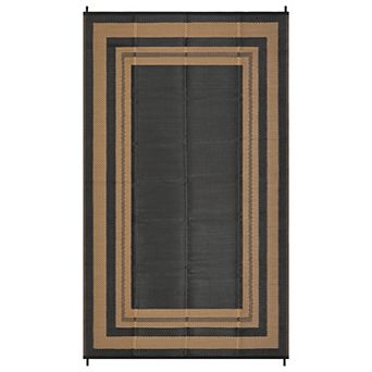 GlowSol Modern Geometric Outdoor Rugs Reversible UV Resistant Portable Bordered Plastic Straw Rug