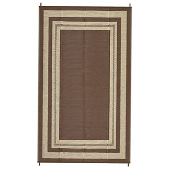 GlowSol Modern Geometric Outdoor Rugs Reversible UV Resistant Portable Bordered Plastic Straw Rug