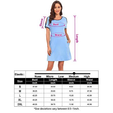 Women Casual Sleepwear Hollow Out Short Sleeve Shift Sleepdress