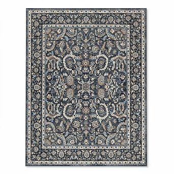 Boho Vintage Washable Large Area Rug - Ultra Thin Foldable Low Pile Rug, Non-Shedding