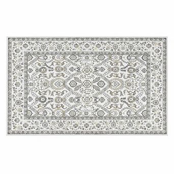 Boho Vintage Washable Large Area Rug - Ultra Thin Foldable Low Pile Rug, Non-Shedding