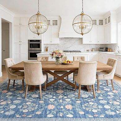 Washable Area Rugs,Soft Floral Carpet,Non Slip & Fade Resistant, Pet & Kids Friendly