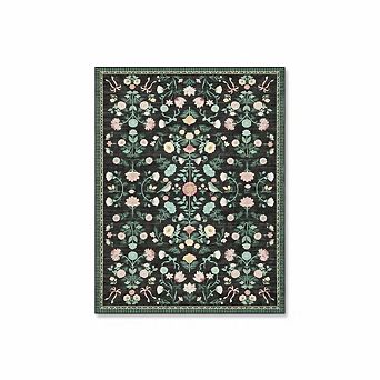 Washable Area Rugs,Soft Floral Carpet,Non Slip & Fade Resistant, Pet & Kids Friendly