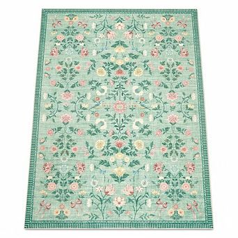 Washable Area Rugs,Soft Floral Carpet,Non Slip & Fade Resistant, Pet & Kids Friendly