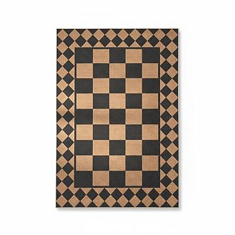 Checkerboard Rug，Modern Geometric Indoor Outdoor Rug Runner，Washable Decorative Rug