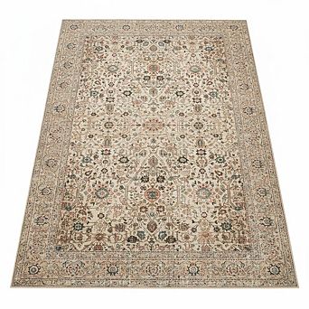 Large Area Rugs, Vintage Grey Floral Boho Washable Rug Carpet