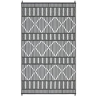 GlowSol Outdoor Rugs Geometric Reversible Waterproof UV Resistant Portable Plastic Straw Rug