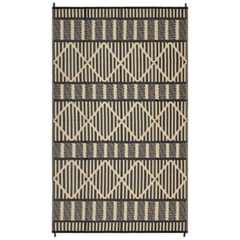 GlowSol Outdoor Rugs Geometric Reversible Waterproof UV Resistant Portable Plastic Straw Rug