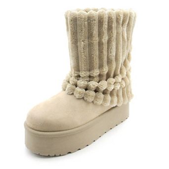 Cozy Plush Ribbed Platform Snow Boots for Ultimate Comfort & Style