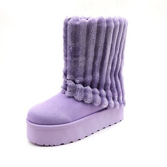 Cozy Plush Ribbed Platform Snow Boots for Ultimate Comfort & Style