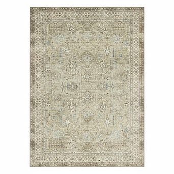 Washable Vintage Area Rug for Living Room Bedroom, Large Size Blanket Non-Slip Low Pile