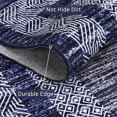 Modern Washable Area Rug,Indoor，Low Pile，Non-Slip，Stain Resistant