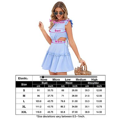 Women Casual Sundress Cutout Tie Back Sleeveless Dress