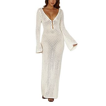 Women Swimsuit Swim Crochet Cover Up Knit Bathing Suit Swimwear Summer Bodycon Beach Dress