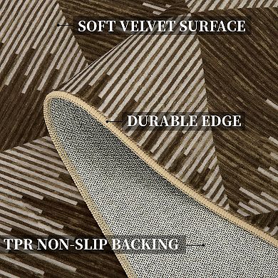 ANIXOL Checkered Jute Look Area Rug Washable Low Pile Non-Slip Carpet