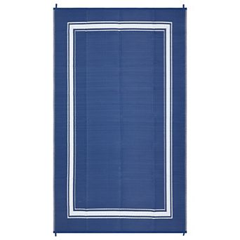 GlowSol Modern Geometric Outdoor Rugs Reversible UV Resistant Portable Bordered Plastic Straw Rug