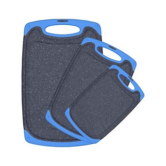 3 pc Plastic Cutting Boards With Rubber Handle