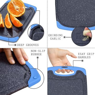 3 piece Plastic Cutting Boards With Rubber Handle