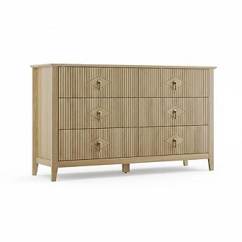 ANIXOL Fluted 6-Drawer Dresser for Bedroom