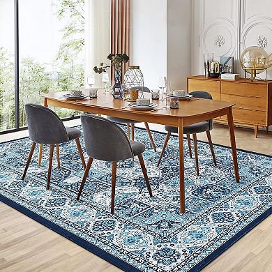 Area Rugs，Machine Washable，Floor Carpet for Bedroom,Non-Shedding,Low Pile，Non-Slip