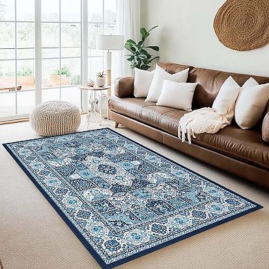 Area Rugs，Machine Washable，Floor Carpet for Bedroom,Non-Shedding,Low Pile，Non-Slip