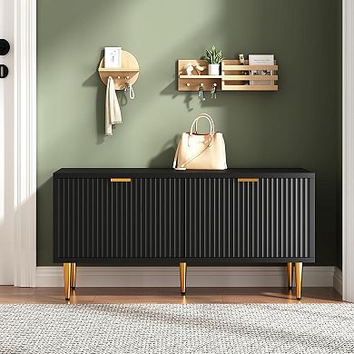 42-in W Fluted Entryway Bench - 2 Doors