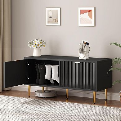 42-in W Fluted Entryway Bench - 2 Doors