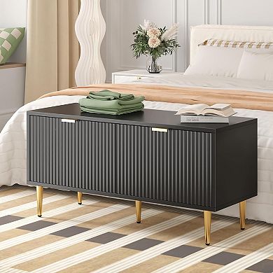 42-in W Fluted Entryway Bench - 2 Doors