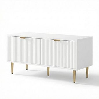 42 in W Fluted Entryway Bench - 2 Doors