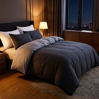 3 pc Duvet Cover Set, Reversible Microfiber with Zipper, Soft Brushed & All Seasonal