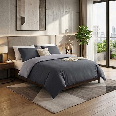 3 pc Duvet Cover Set, Reversible Microfiber with Zipper, Soft Brushed & All Seasonal