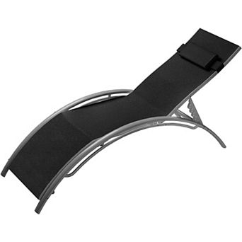 Hush Sun Patio Chaise Lounge Set of 2, Aluminum Outdoor Lounge Chairs Adjustable Backrest