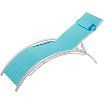 Hush Sun Patio Chaise Lounge Set of 2, Aluminum Outdoor Lounge Chairs Adjustable Backrest