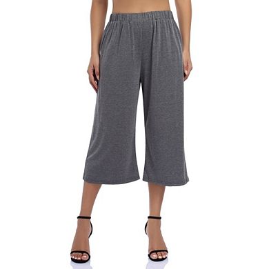 Womens Capri Yoga Pants Wide Leg Drawstring Lounge Pants Loose Comfy Workout Capris Sweatpants