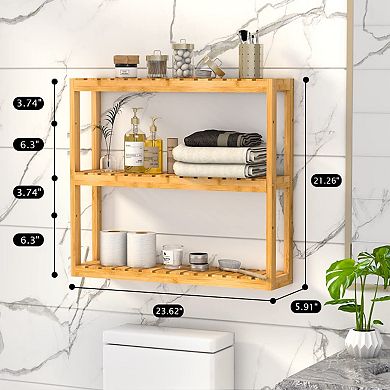 3-Tier Over-Toilet Adjustable Wall Mount Bathroom Shelf
