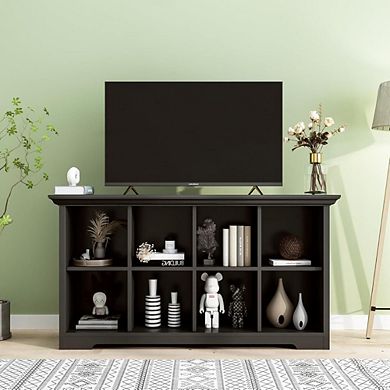 1. 8-Cube Black Storage Shelf with Base