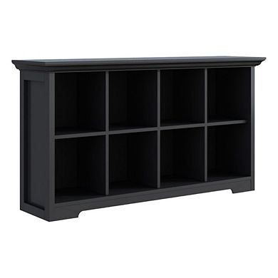 1. 8-Cube Black Storage Shelf with Base
