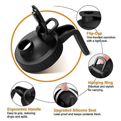 Glass Pitcher with Spout Wide Mouth Lid for Tea Coffee 64oz/2 Quart