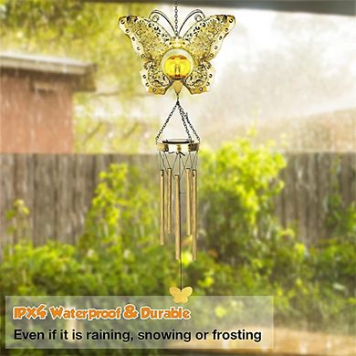 Butterfly Glass Ball Waterproof Wind Chimes