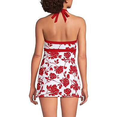 Women's Lands' End V-Neck Halter Mini Swim Dress
